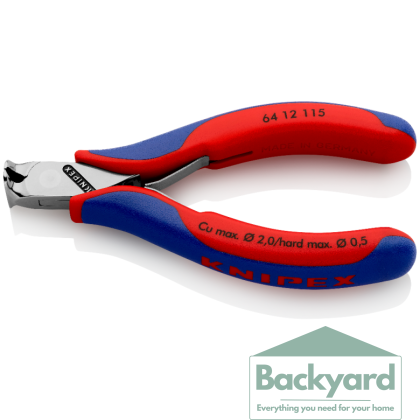 Клещи резачки, синьо-червена ръкохватка 115мм, с отваряща пружина, Knipex
